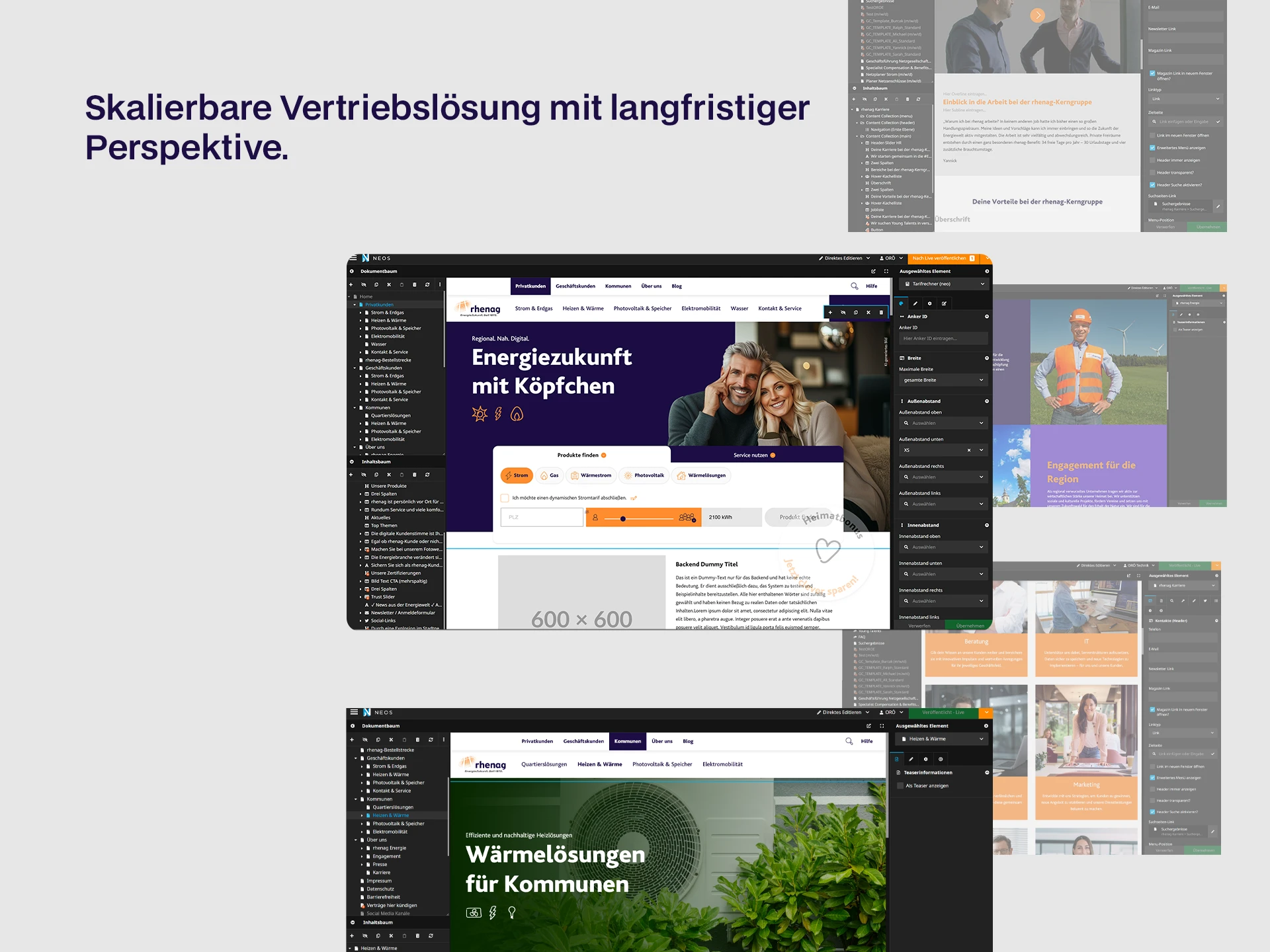 rhenag CMS Relaunch Multi-Mandanten NEOS