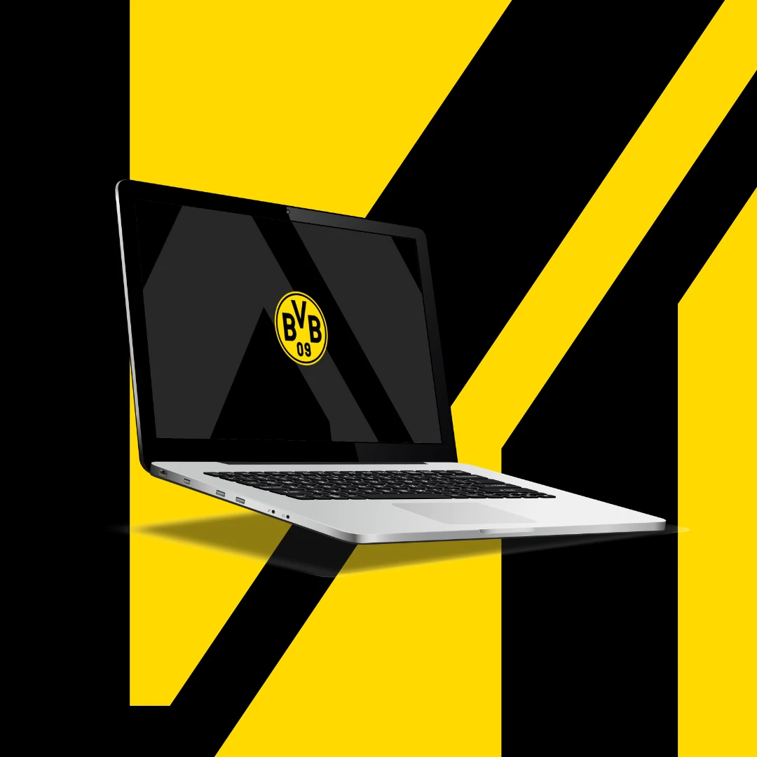 BVB Macbook Mockup mit Logo