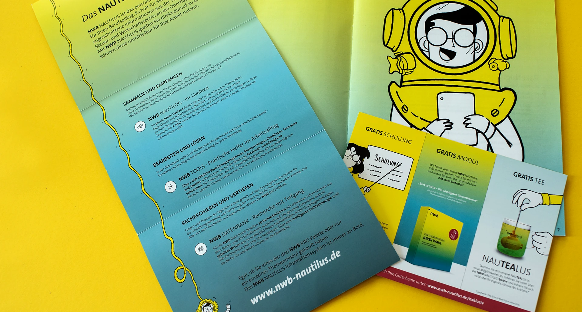 nwb nautilus Printprodukte: Informationssystem, Gutscheine