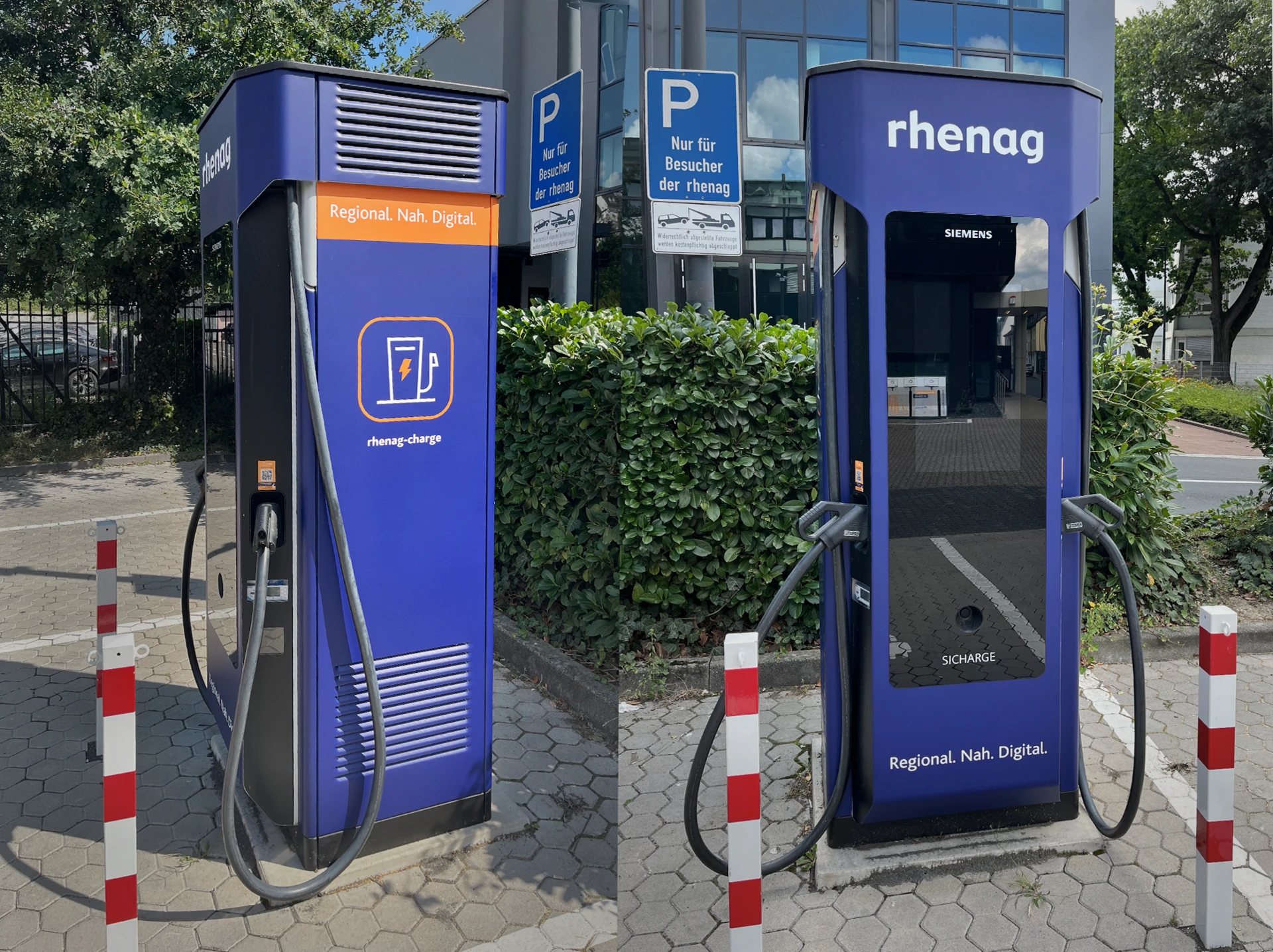 rhenag rhenag-charge Ladesäulen im öffentlichen Raum auf Parkplatz