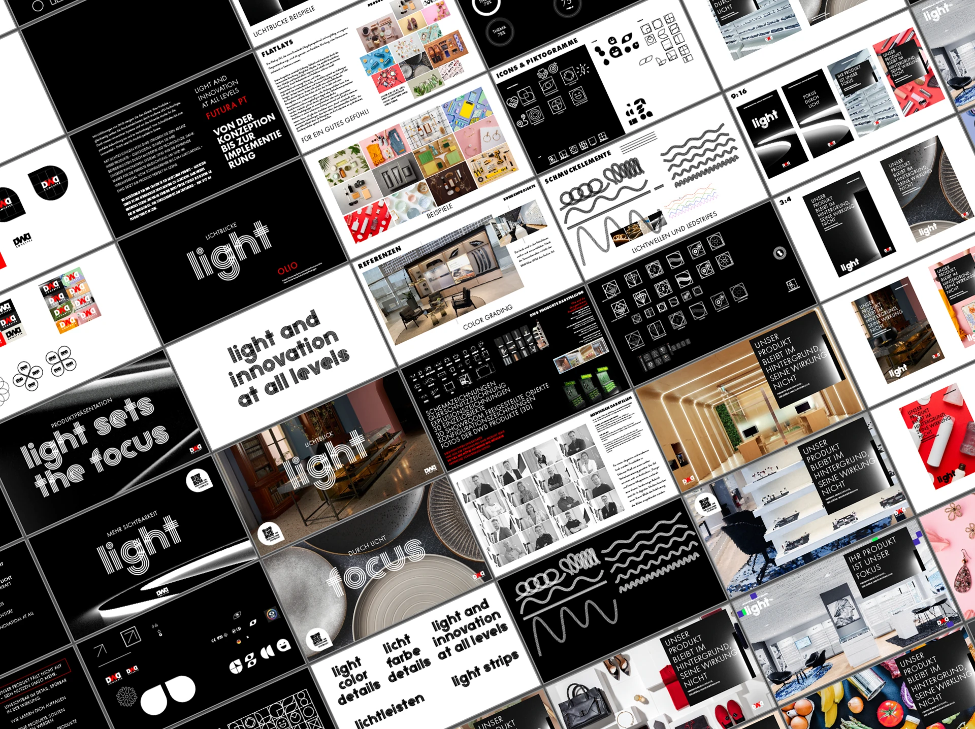 DWD Corporate Design und Corporate Identity Ideation Übersicht