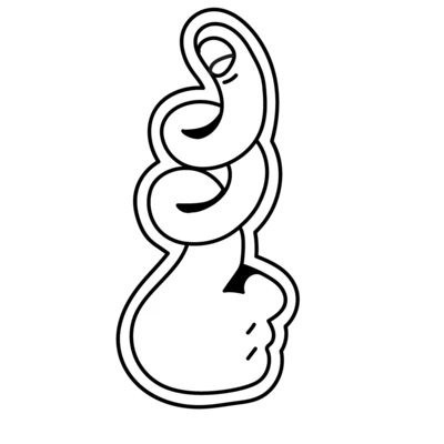 Sticker "stabil agil", Daumen langgezogen und spiralförmig verdreht
